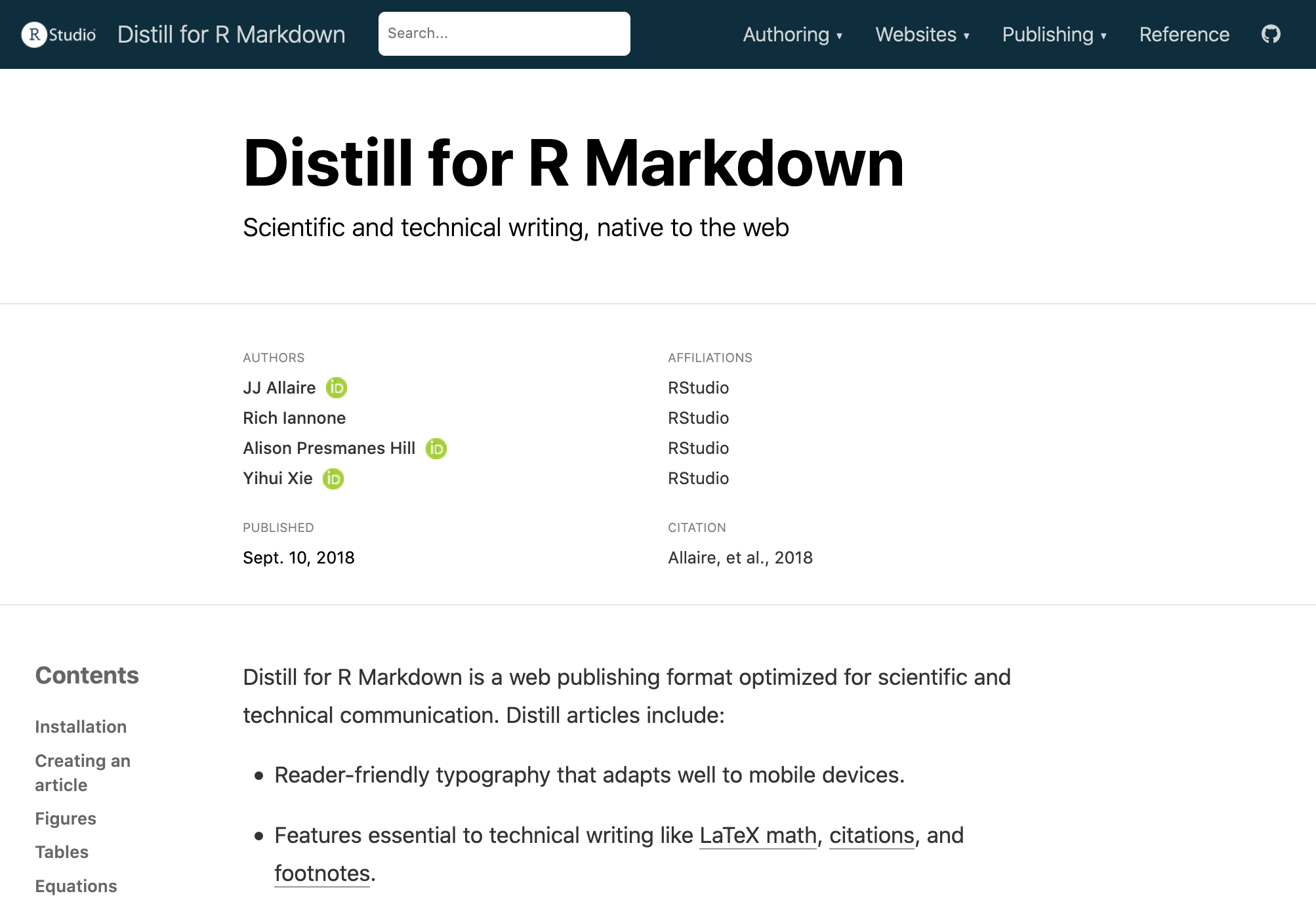 The Distill website