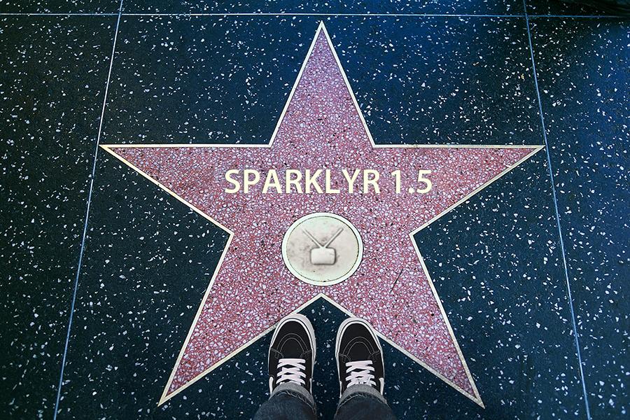 A hollywood star with the text 'sparklyr 1.5'