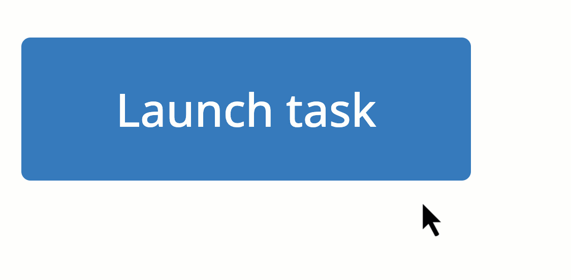 The task button showing a busy indication while the result is still processing