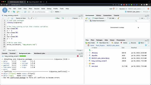 RStudio IDE | Background and Posit Workbench Jobs
